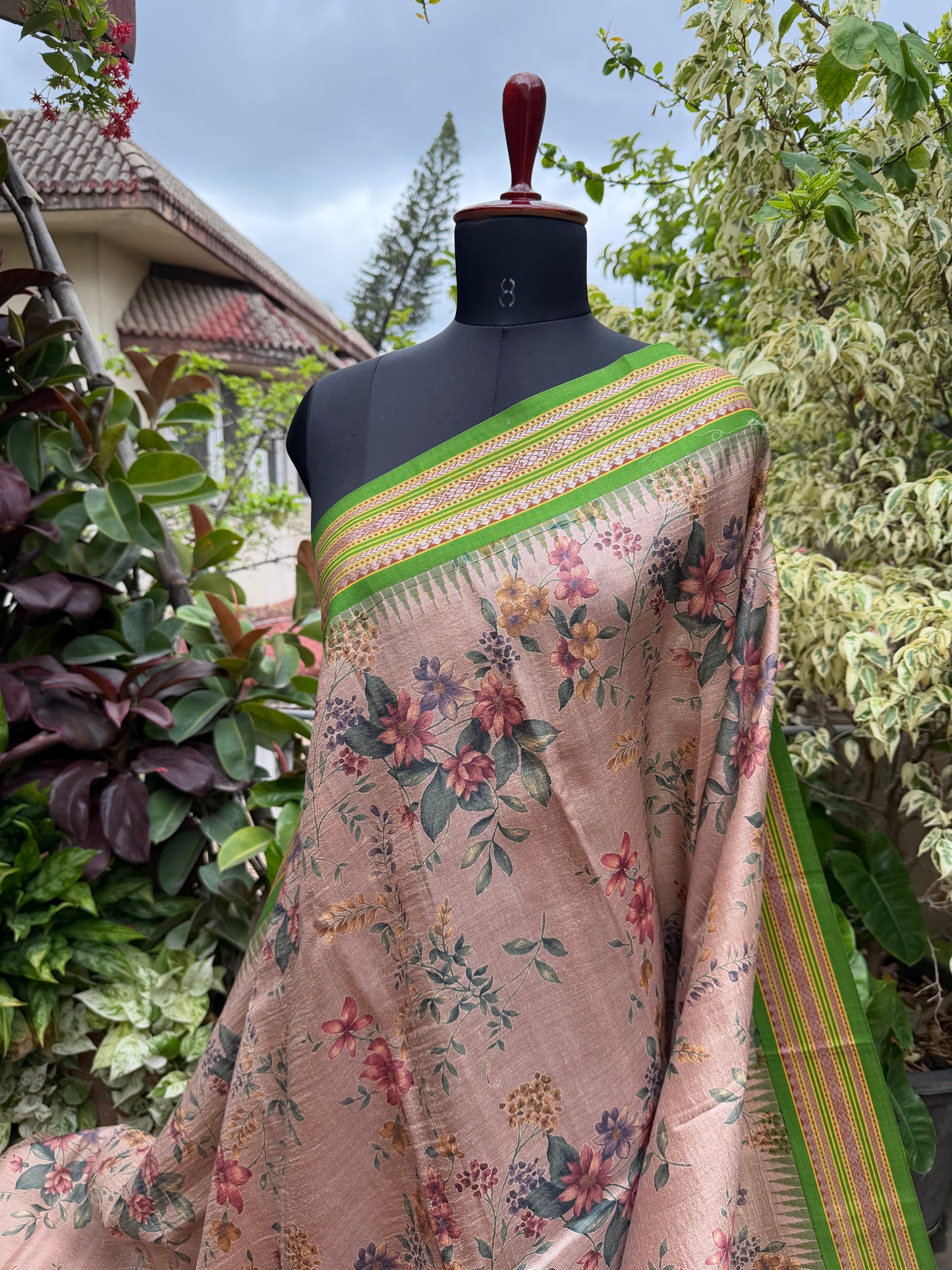 Vidarbha tussar digital print saree