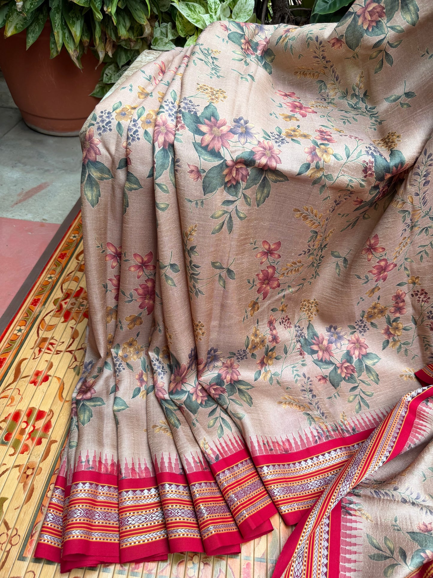 Vidarbha tussar digital print saree