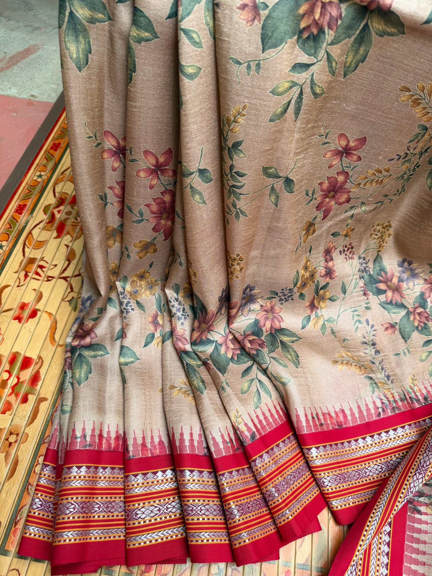 Vidarbha tussar digital print saree