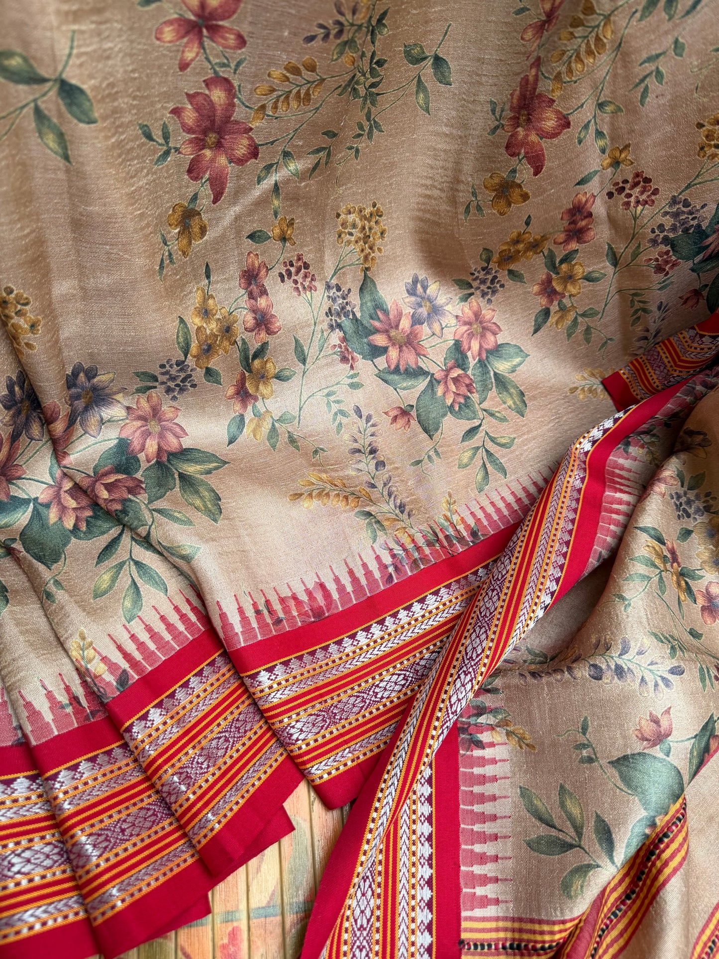 Vidarbha tussar digital print saree