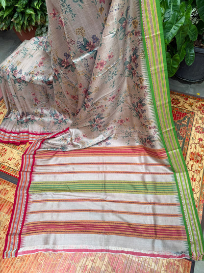 Vidarbha tussar digital print saree