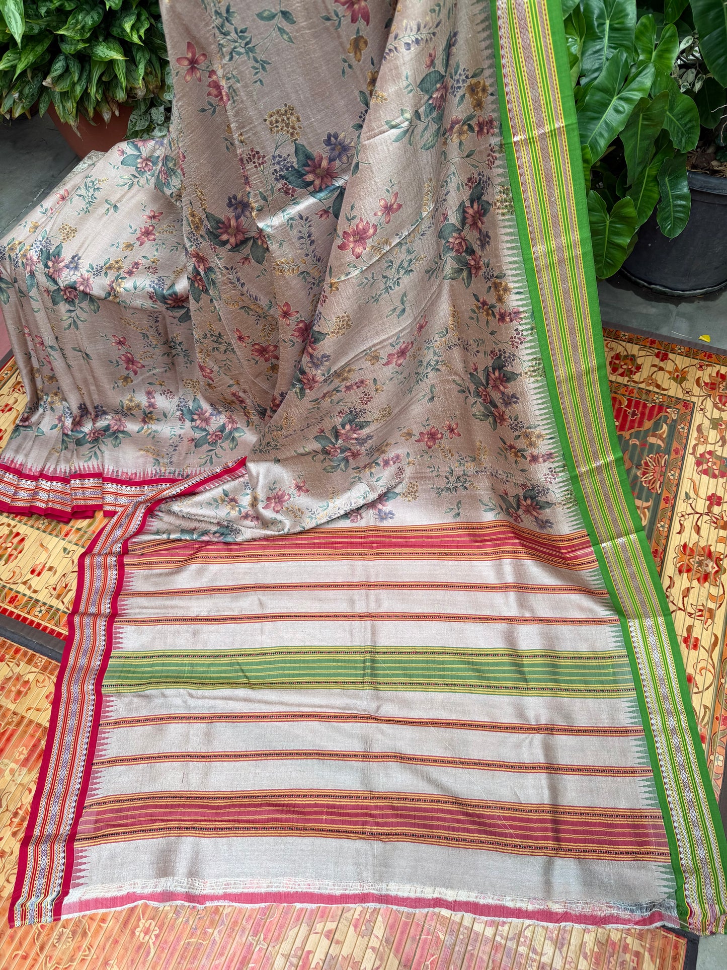 Vidarbha tussar digital print saree