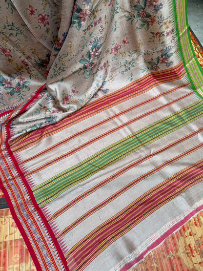 Vidarbha tussar digital print saree