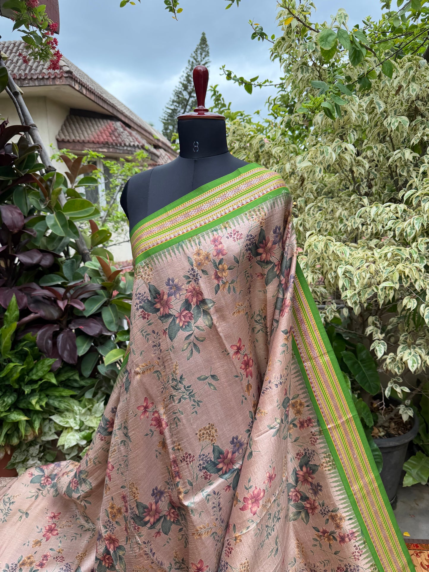 Vidarbha tussar digital print saree
