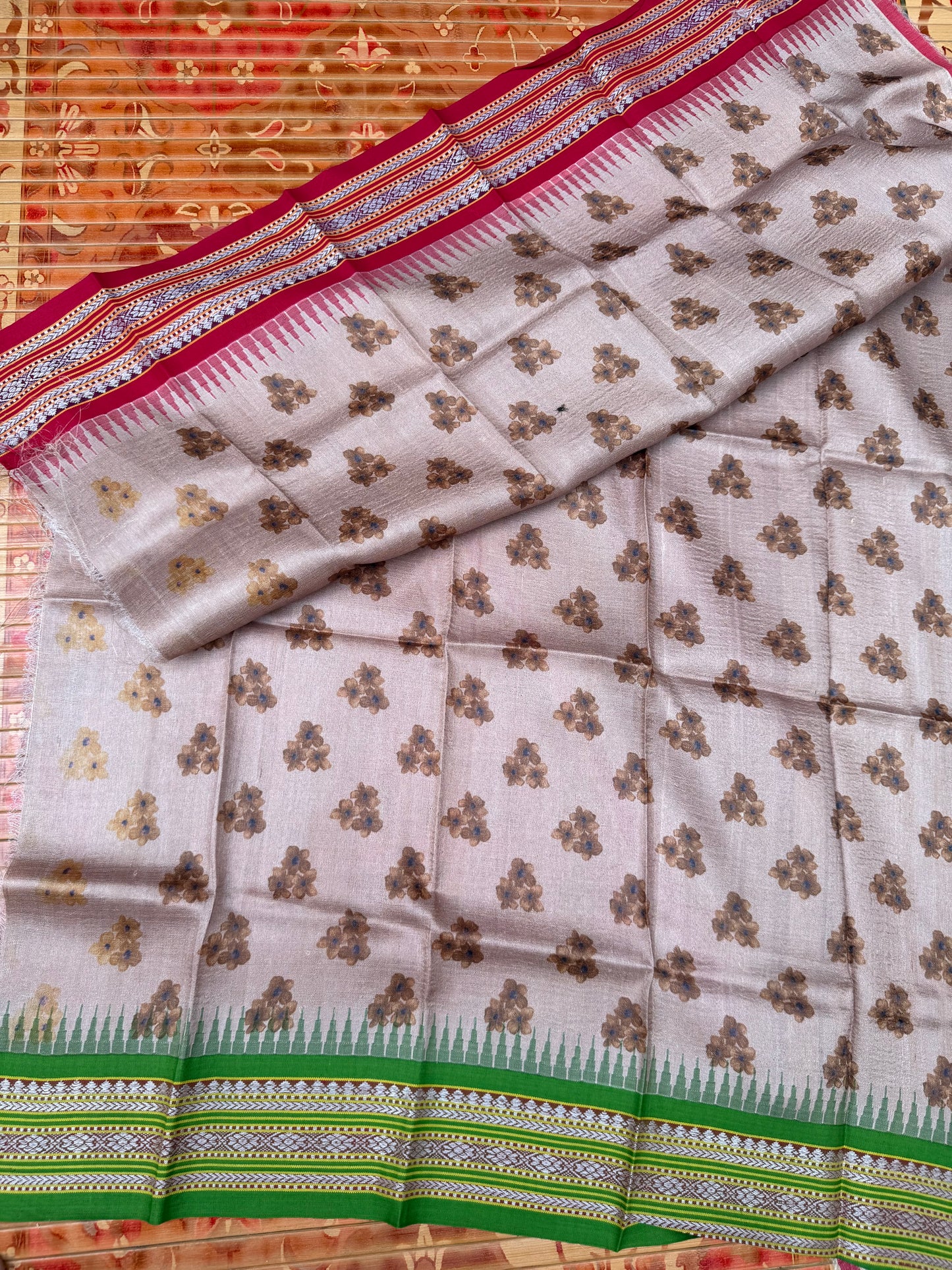 Vidarbha tussar digital print saree