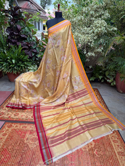 Vidarbha tussar digital print saree