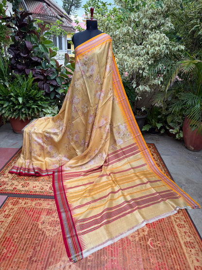 Vidarbha tussar digital print saree