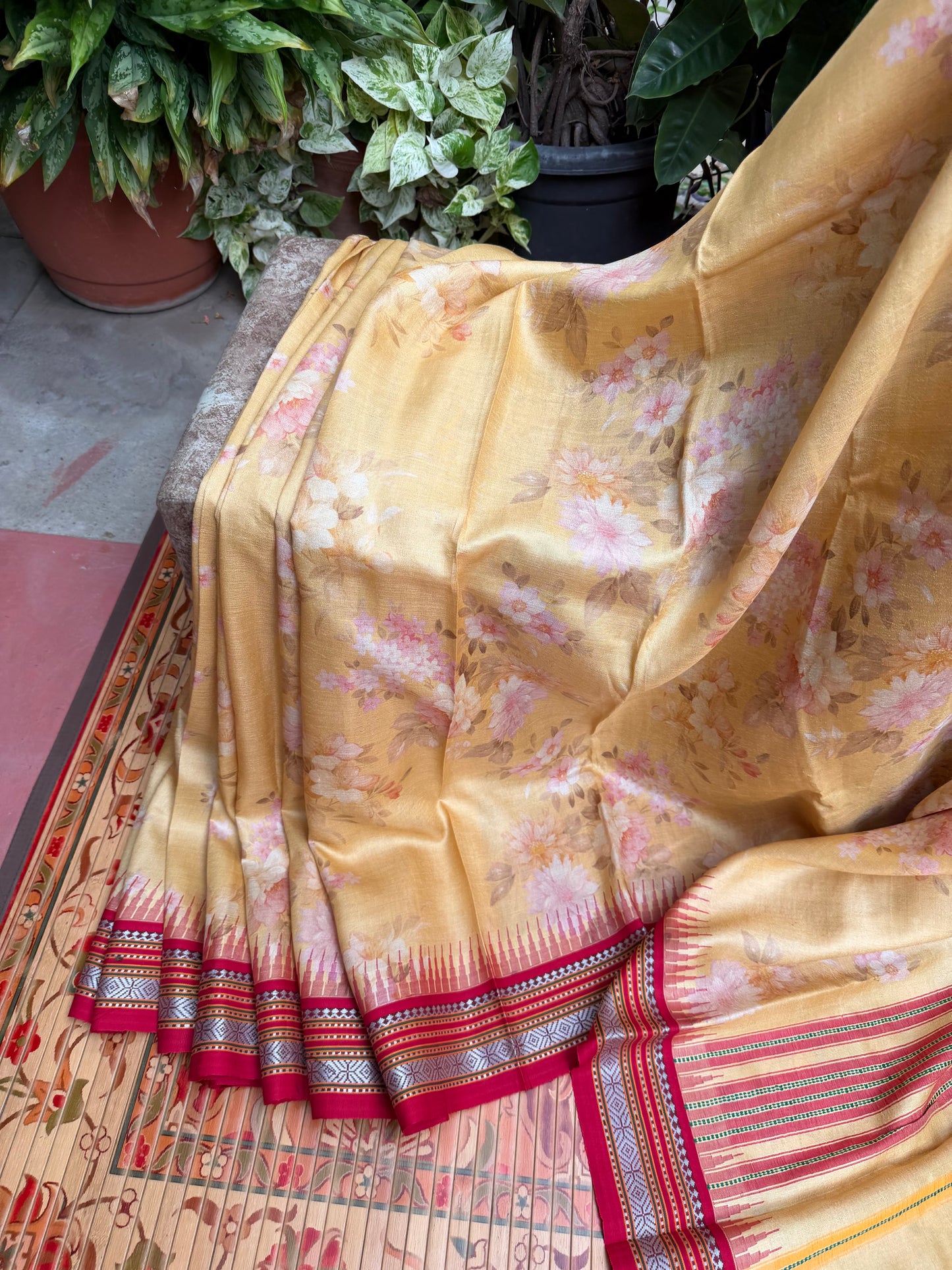 Vidarbha tussar digital print saree