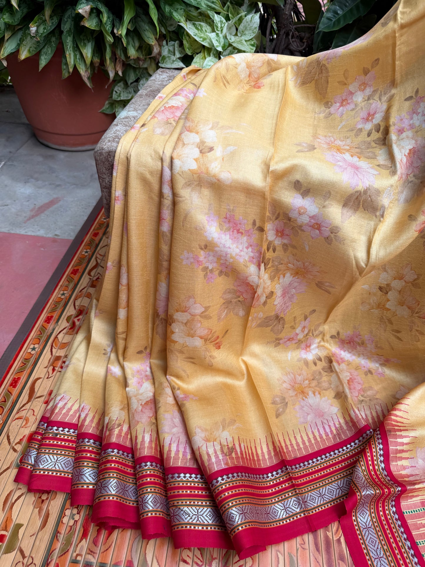 Vidarbha tussar digital print saree