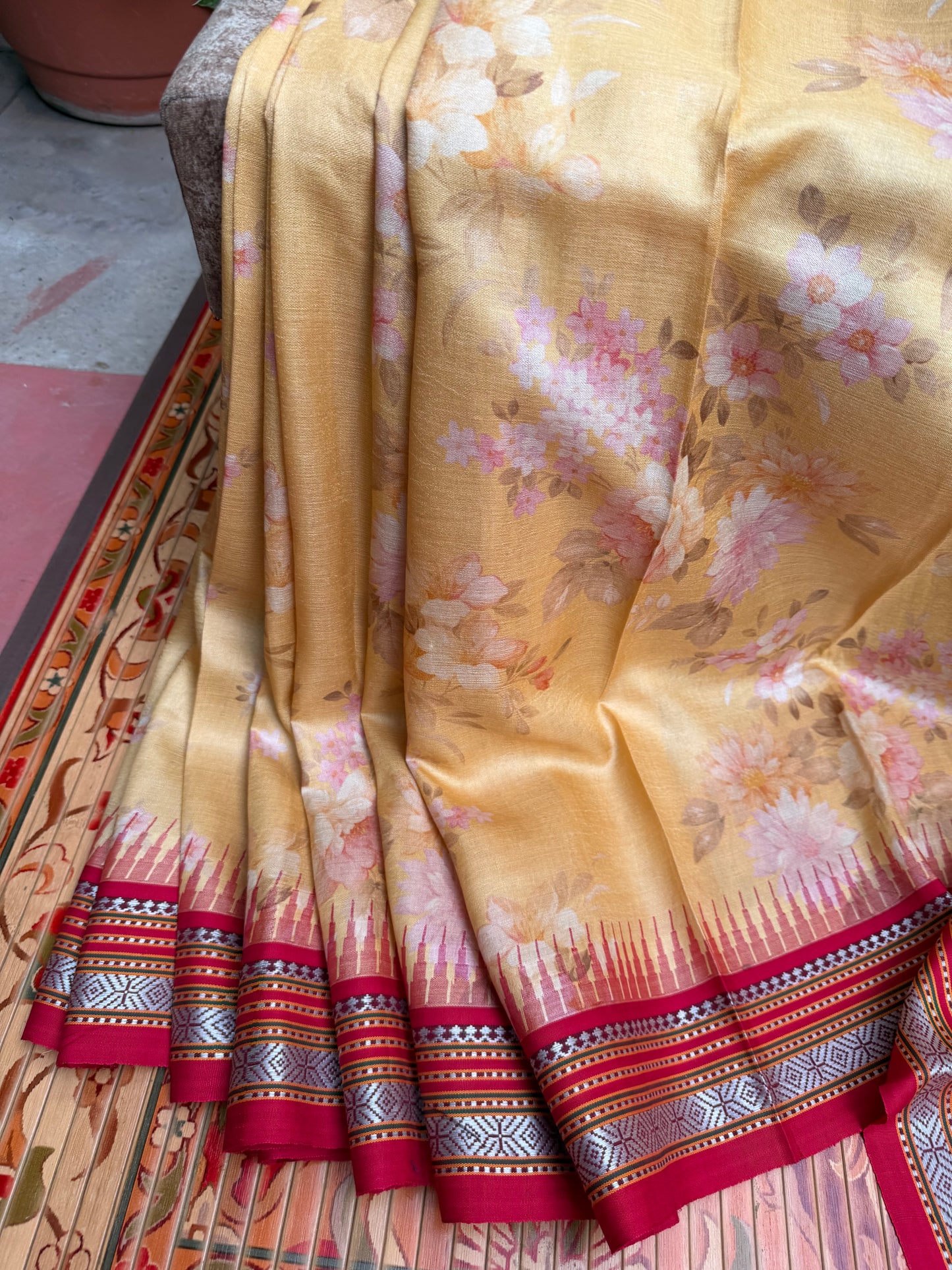 Vidarbha tussar digital print saree