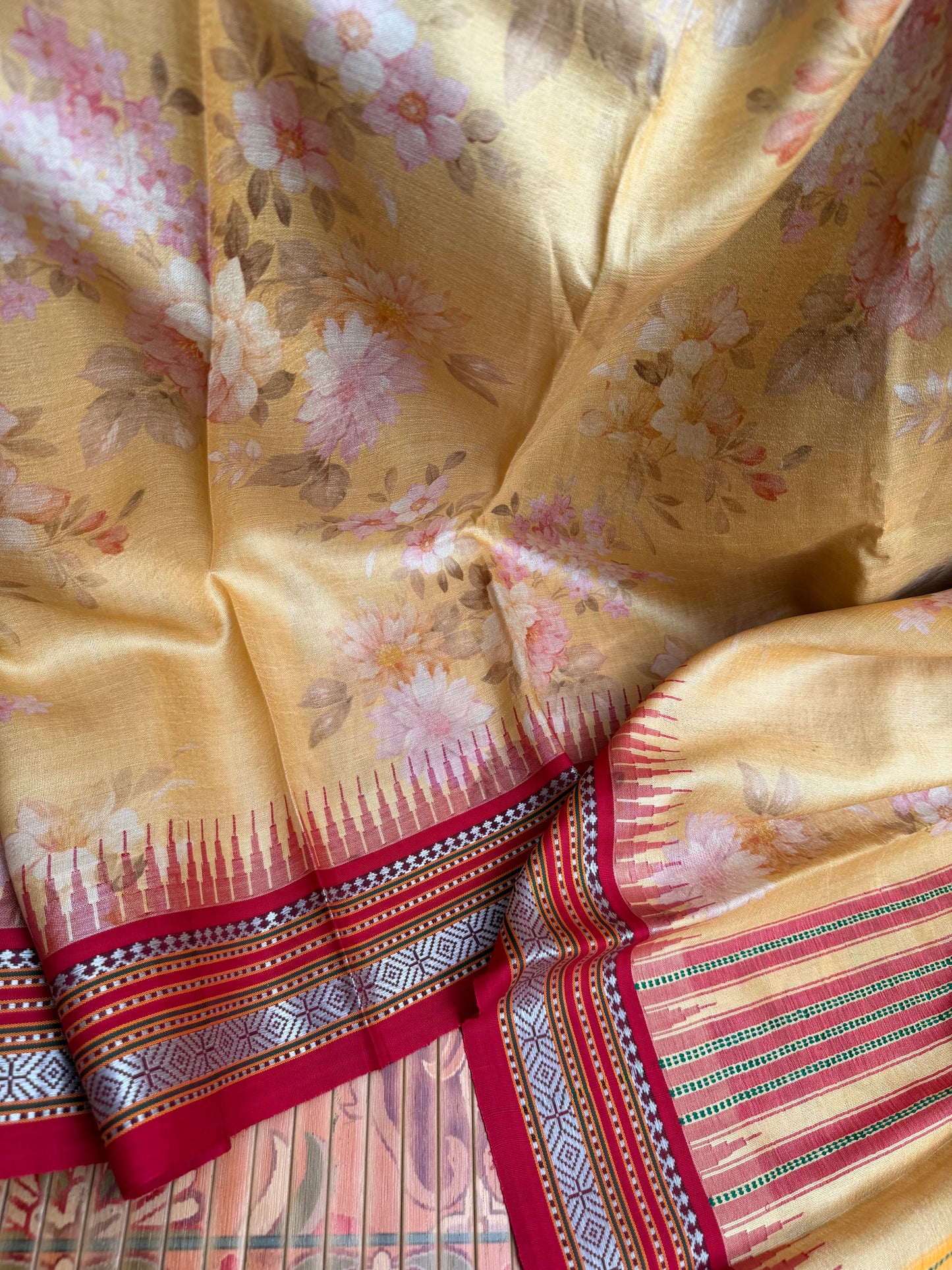 Vidarbha tussar digital print saree
