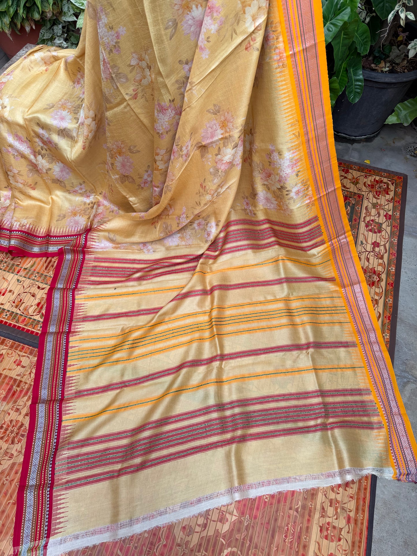 Vidarbha tussar digital print saree