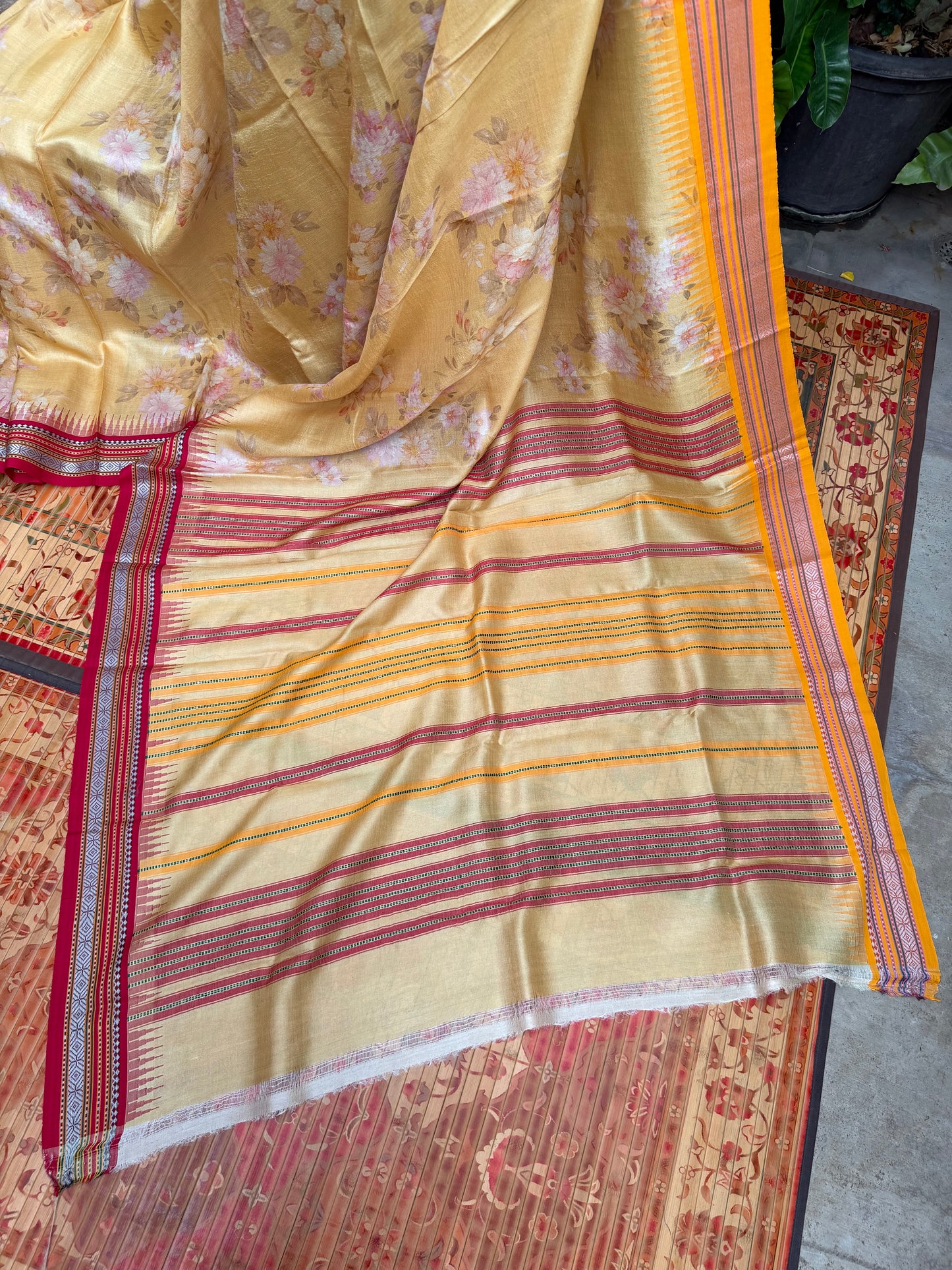 Vidarbha tussar digital print saree