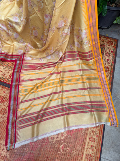 Vidarbha tussar digital print saree