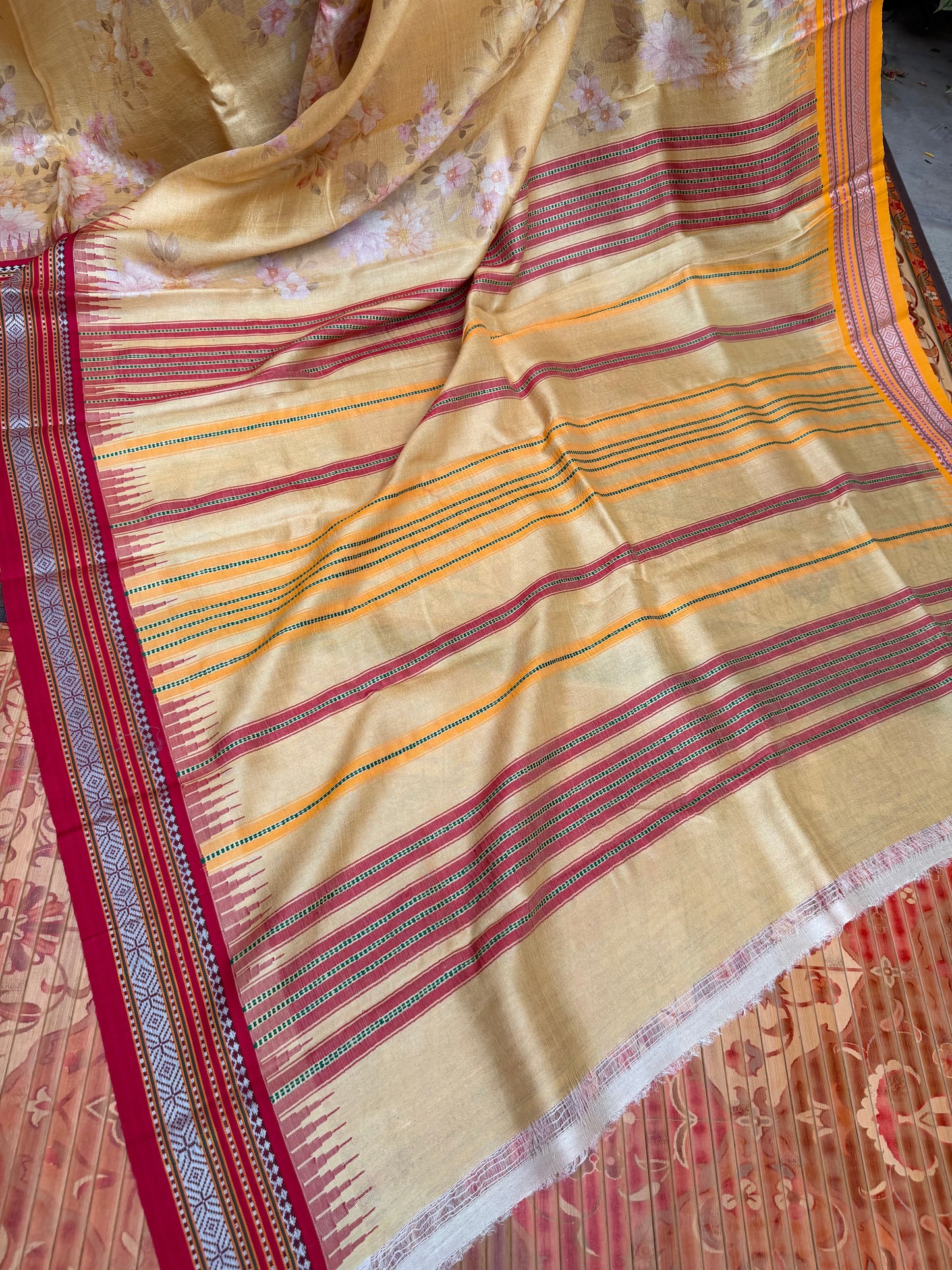 Vidarbha tussar digital print saree