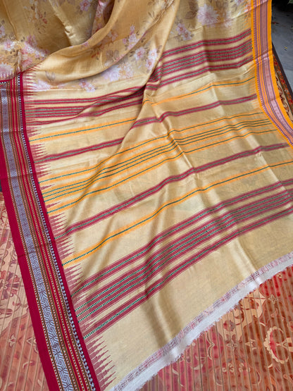 Vidarbha tussar digital print saree