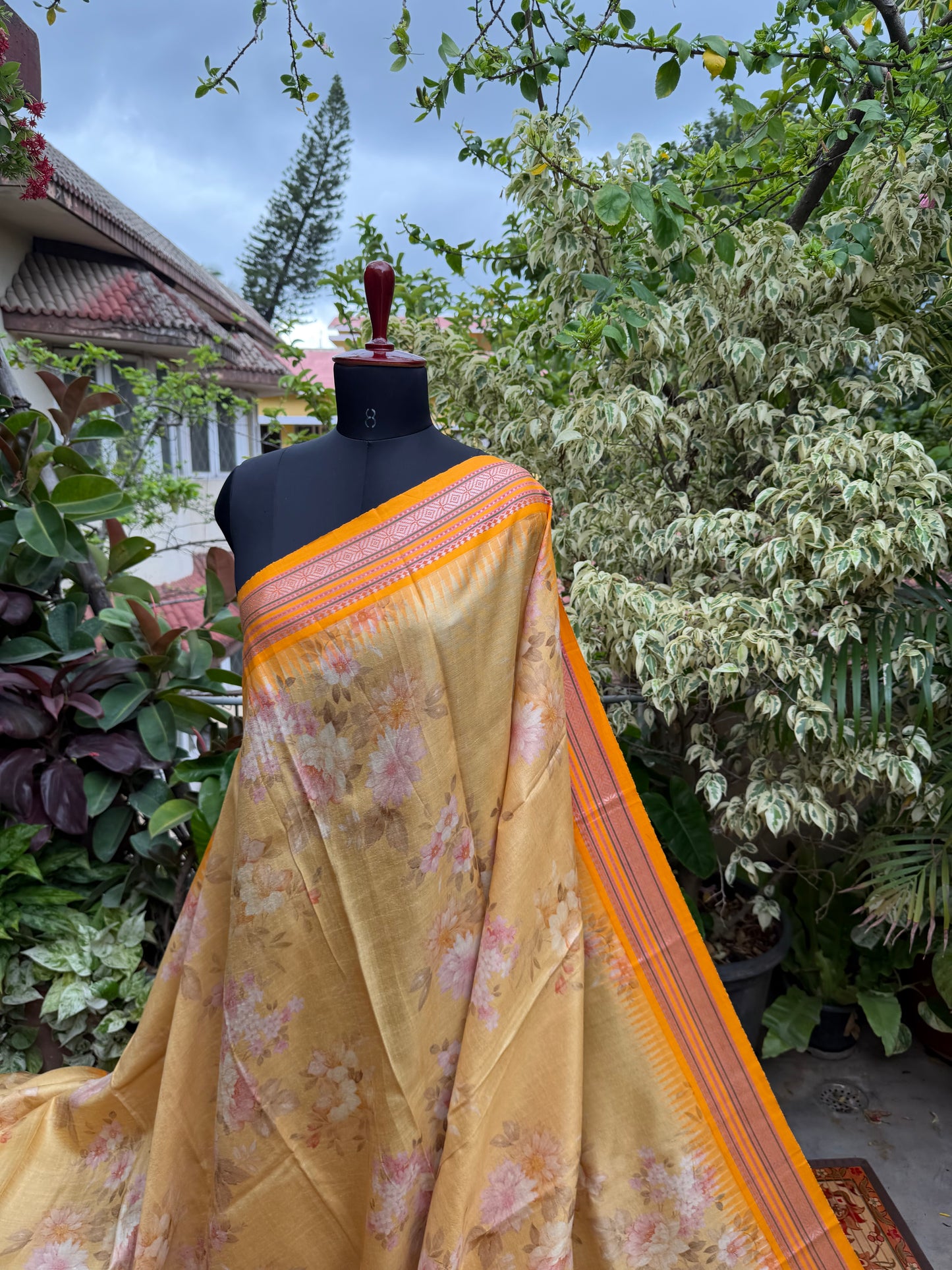 Vidarbha tussar digital print saree