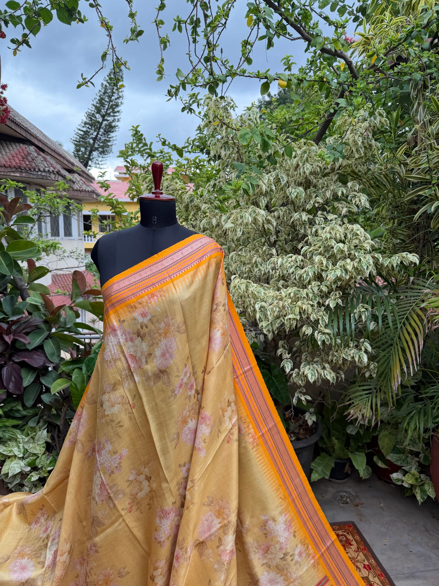 Vidarbha tussar digital print saree