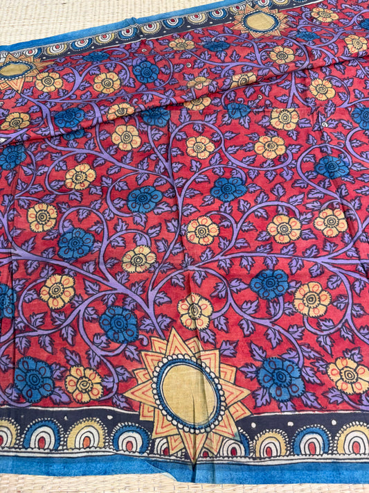 Penkalamkari silkcotton blouse material