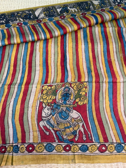 Penkalamkari silkcotton blouse material