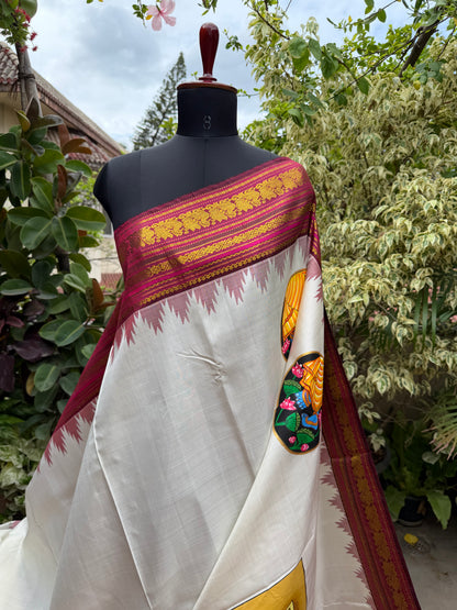 Pure silk kanchipattu pichwai painting