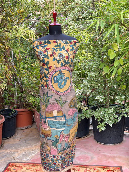 PenKalamkari kurti material