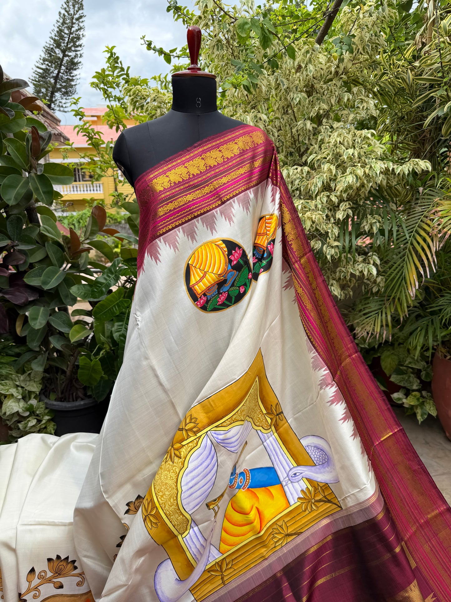 Pure silk kanchipattu pichwai painting