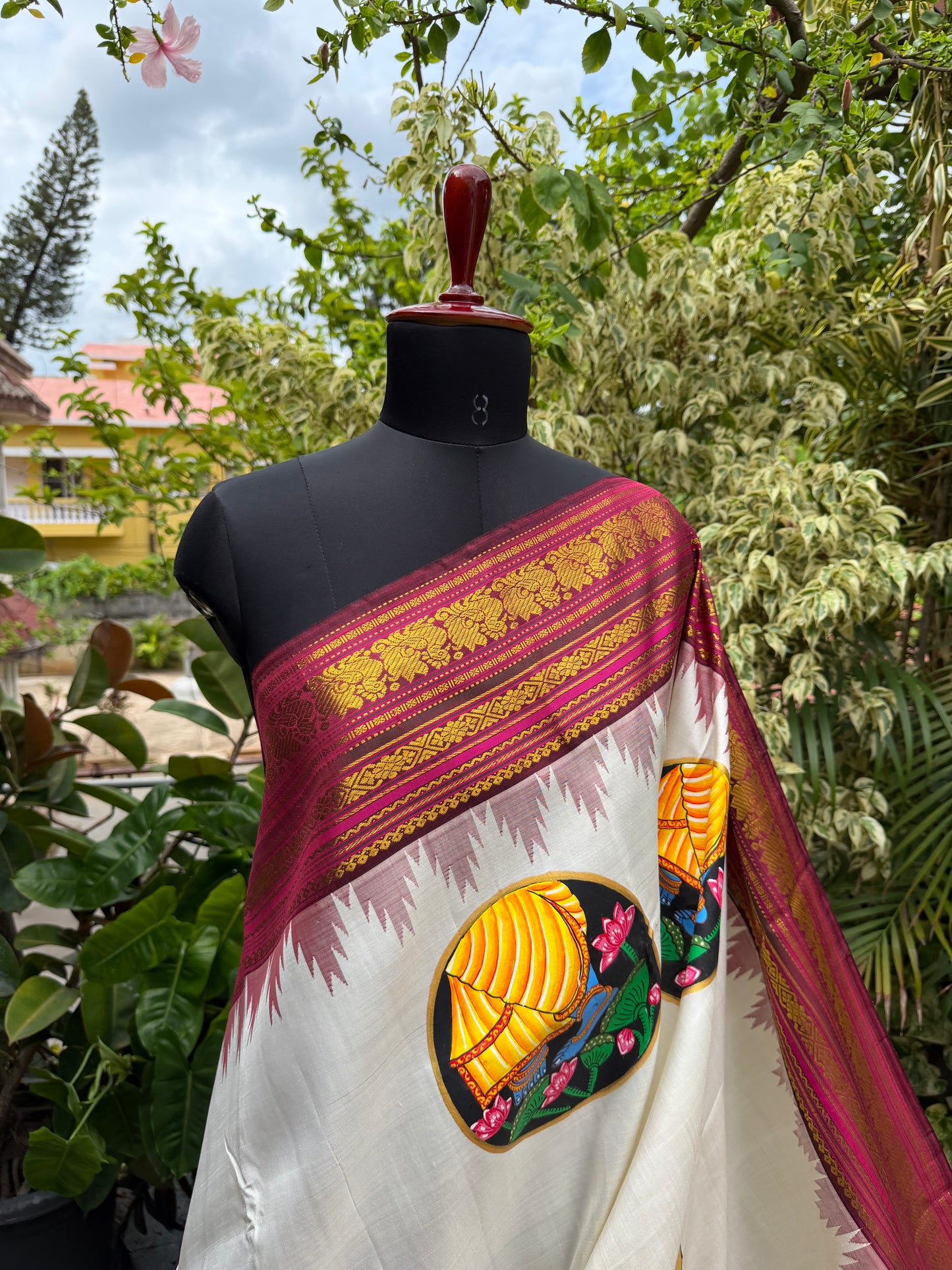 Pure silk kanchipattu pichwai painting