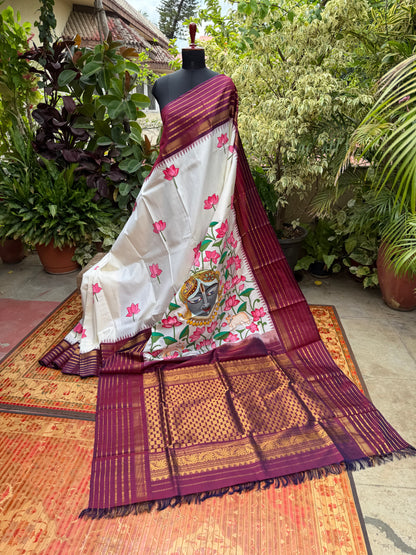Pure silk kanchipattu pichwai painting