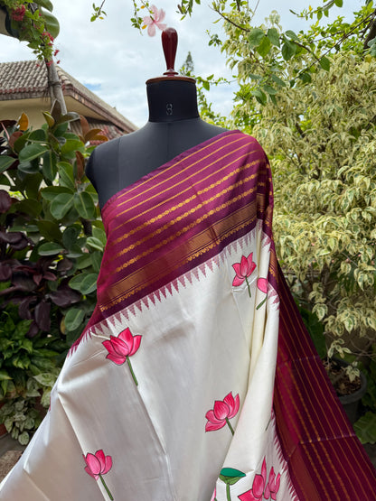 Pure silk kanchipattu pichwai painting