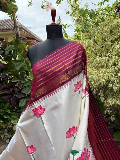 Pure silk kanchipattu pichwai painting