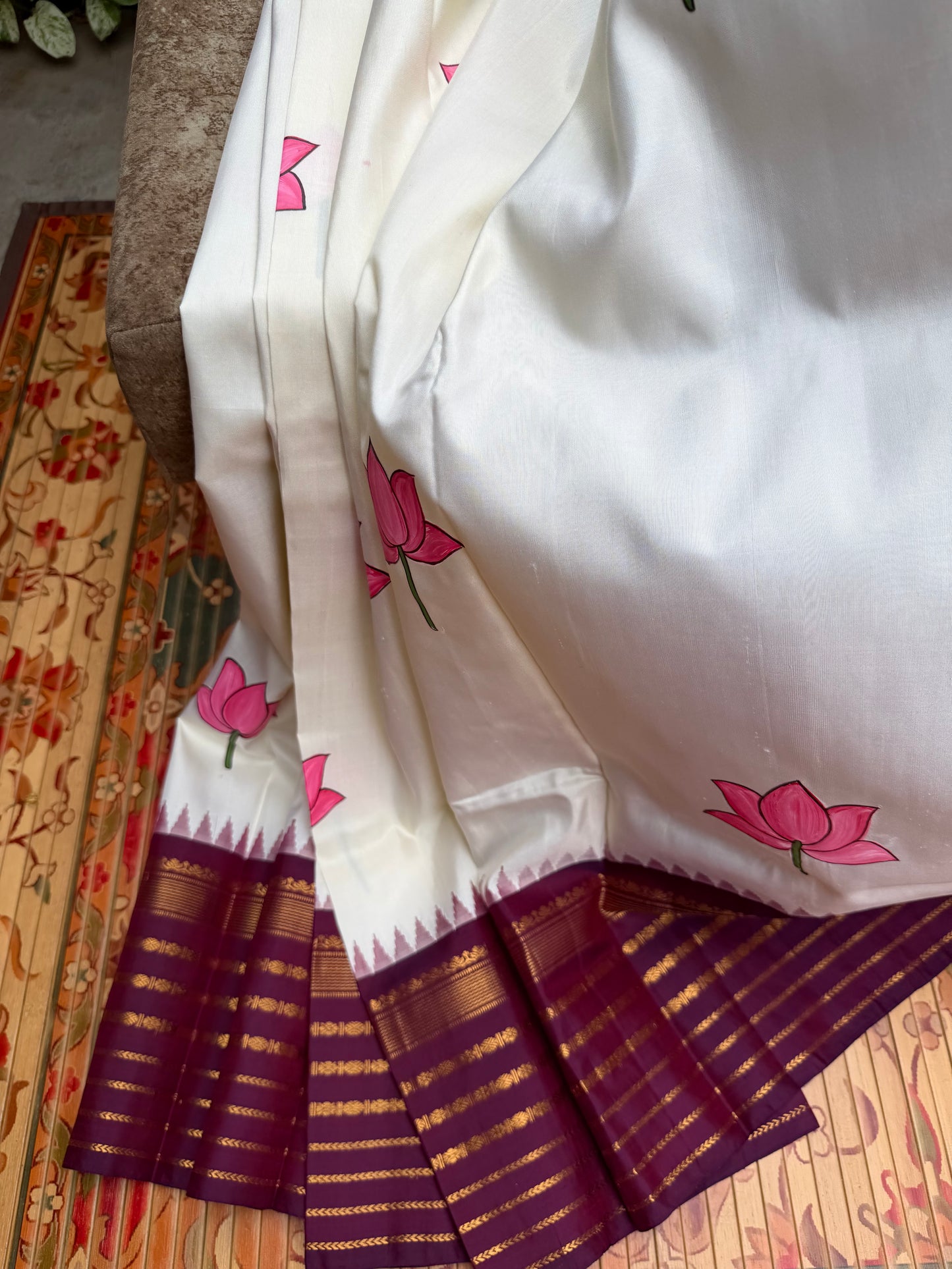 Pure silk kanchipattu pichwai painting