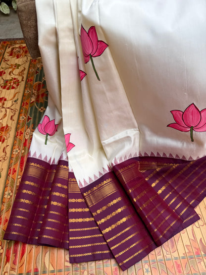 Pure silk kanchipattu pichwai painting