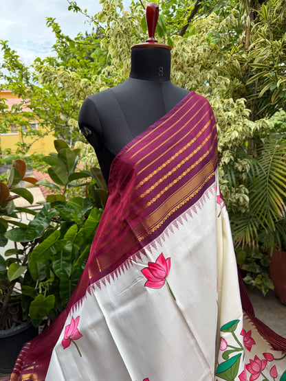 Pure silk kanchipattu pichwai painting