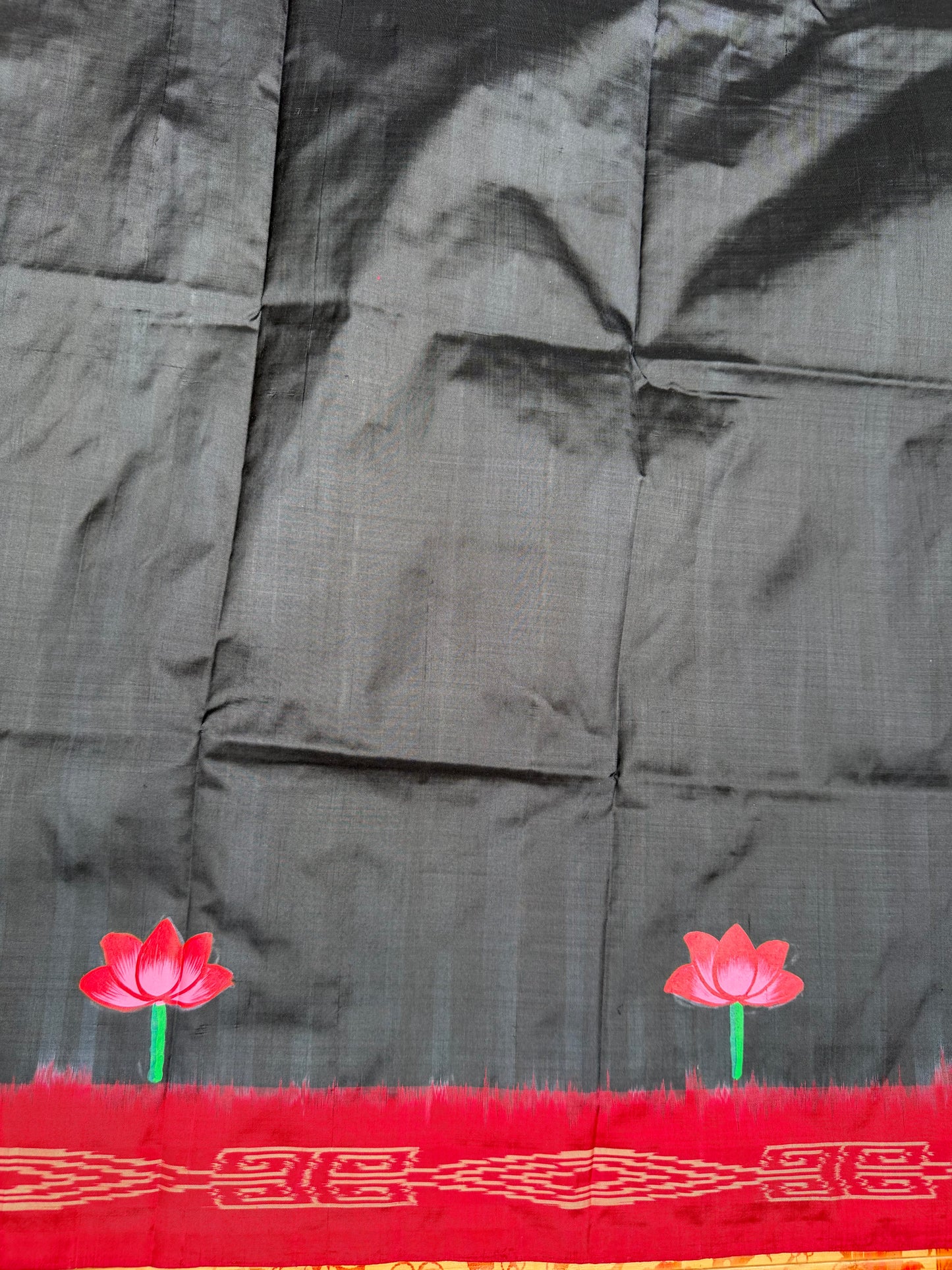 Pure silk ikkat pichwai painting saree