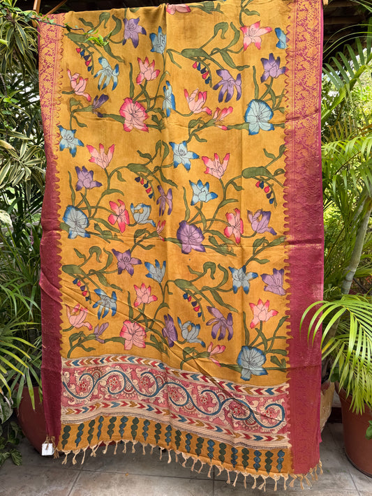 Silkcotton penkalamkari saree