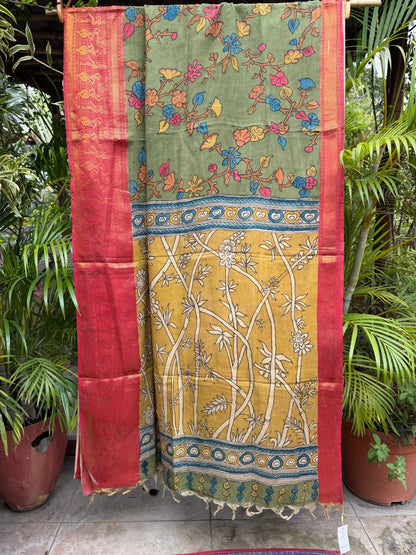 Silkcotton penkalamkari saree
