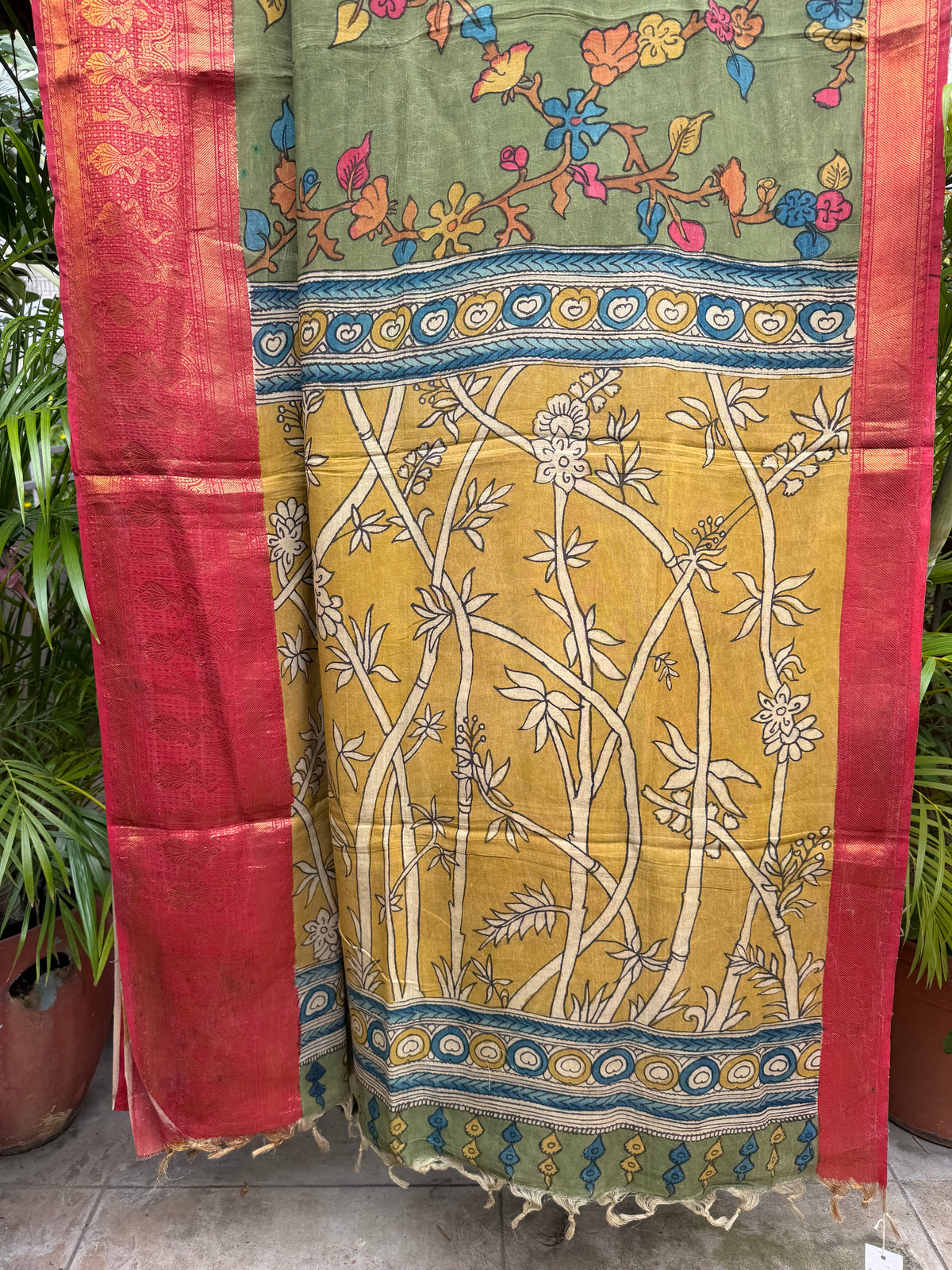 Silkcotton penkalamkari saree
