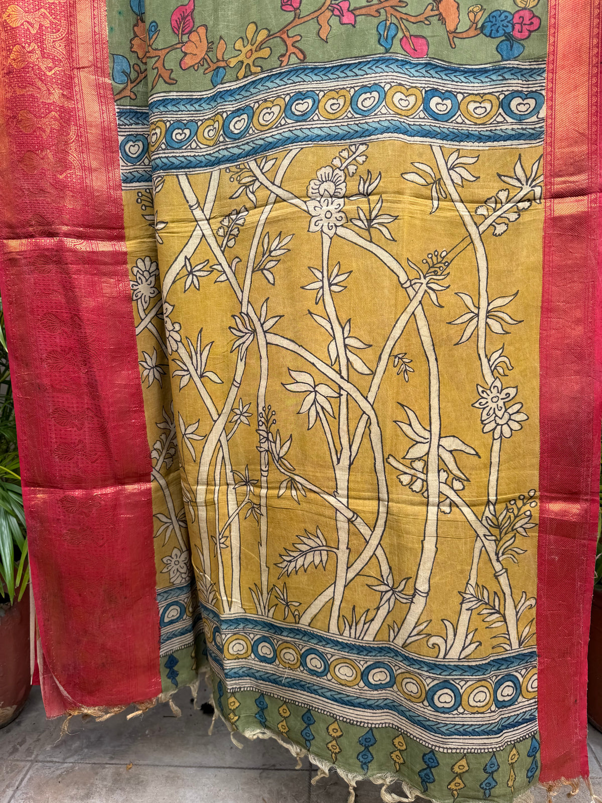 Silkcotton penkalamkari saree