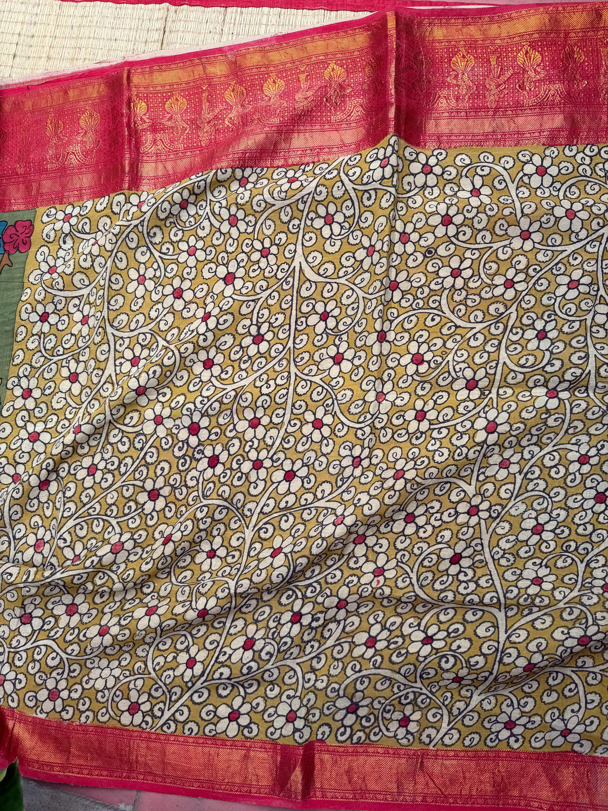 Silkcotton penkalamkari saree