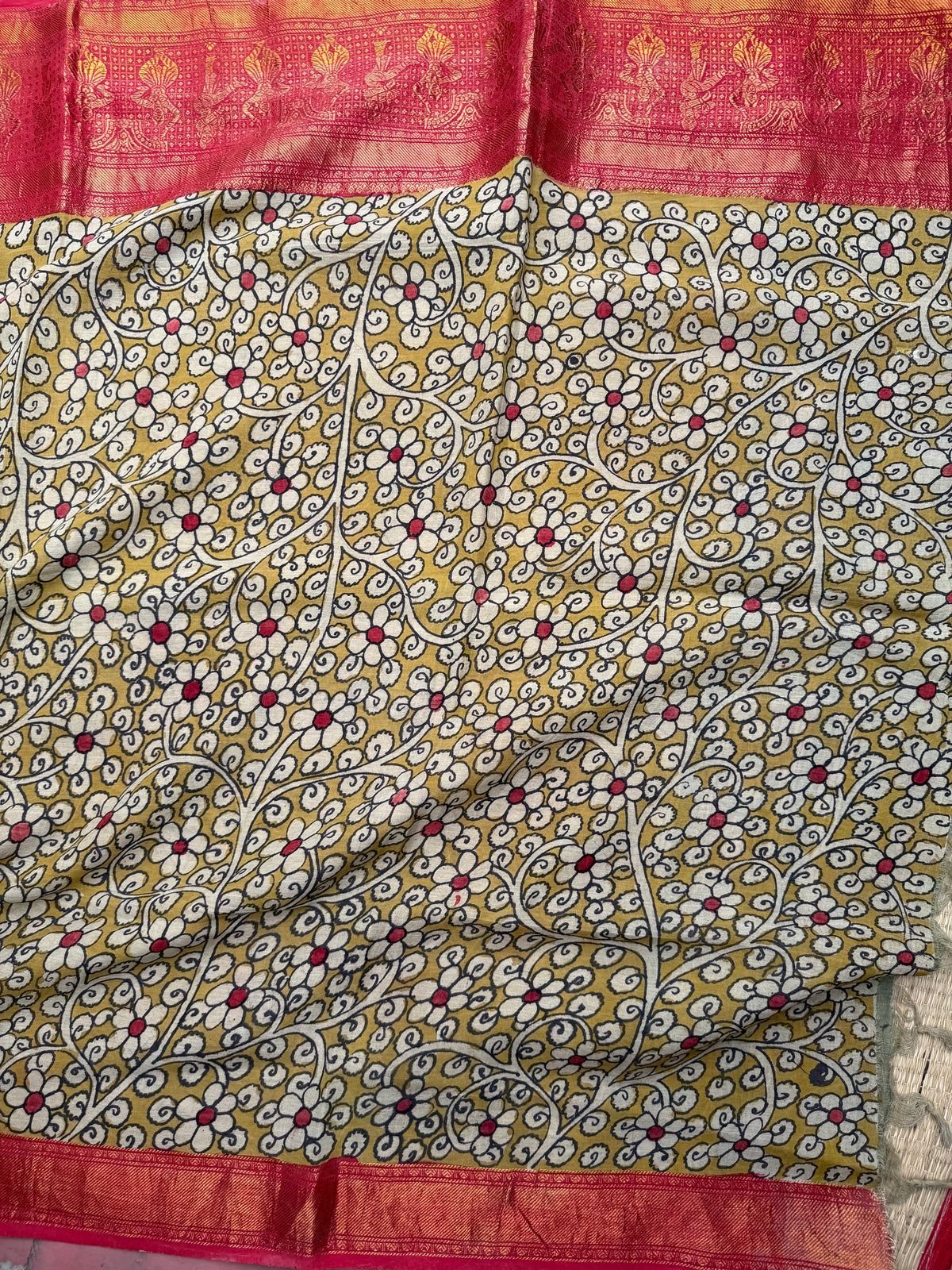 Silkcotton penkalamkari saree