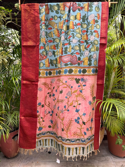 Silkcotton penkalamkari saree