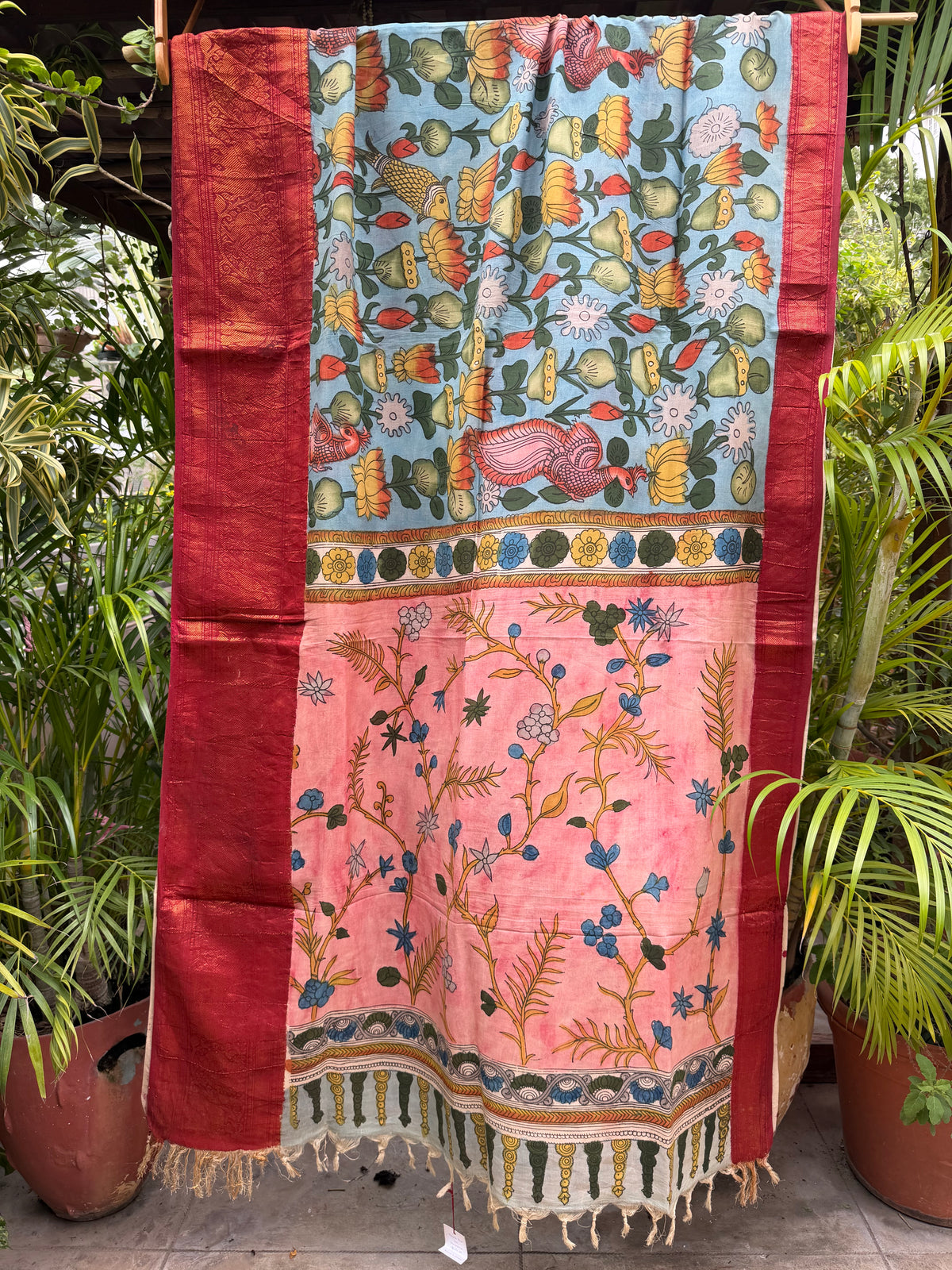 Silkcotton penkalamkari saree
