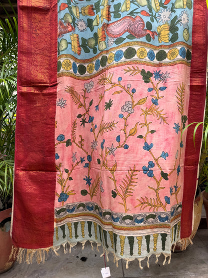 Silkcotton penkalamkari saree