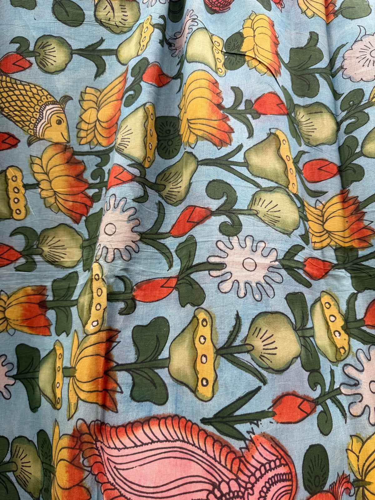 Silkcotton penkalamkari saree