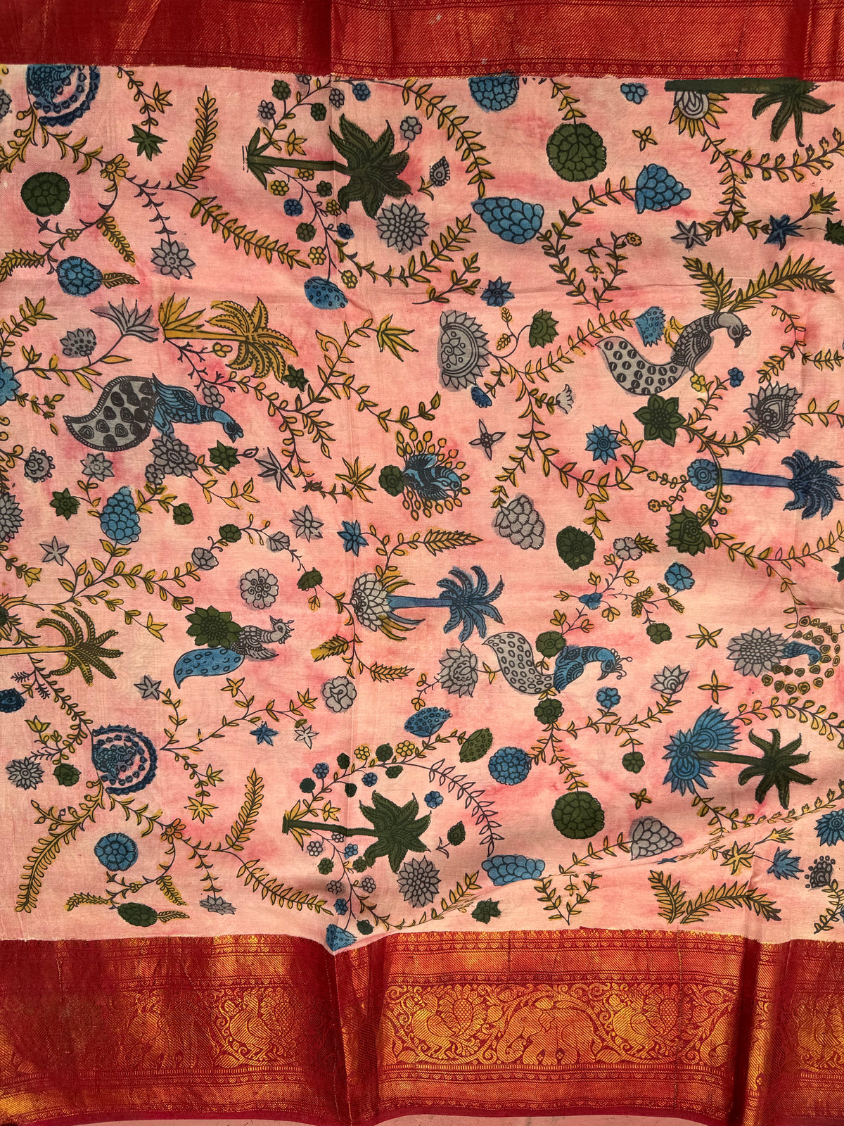 Silkcotton penkalamkari saree