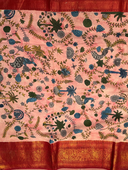 Silkcotton penkalamkari saree