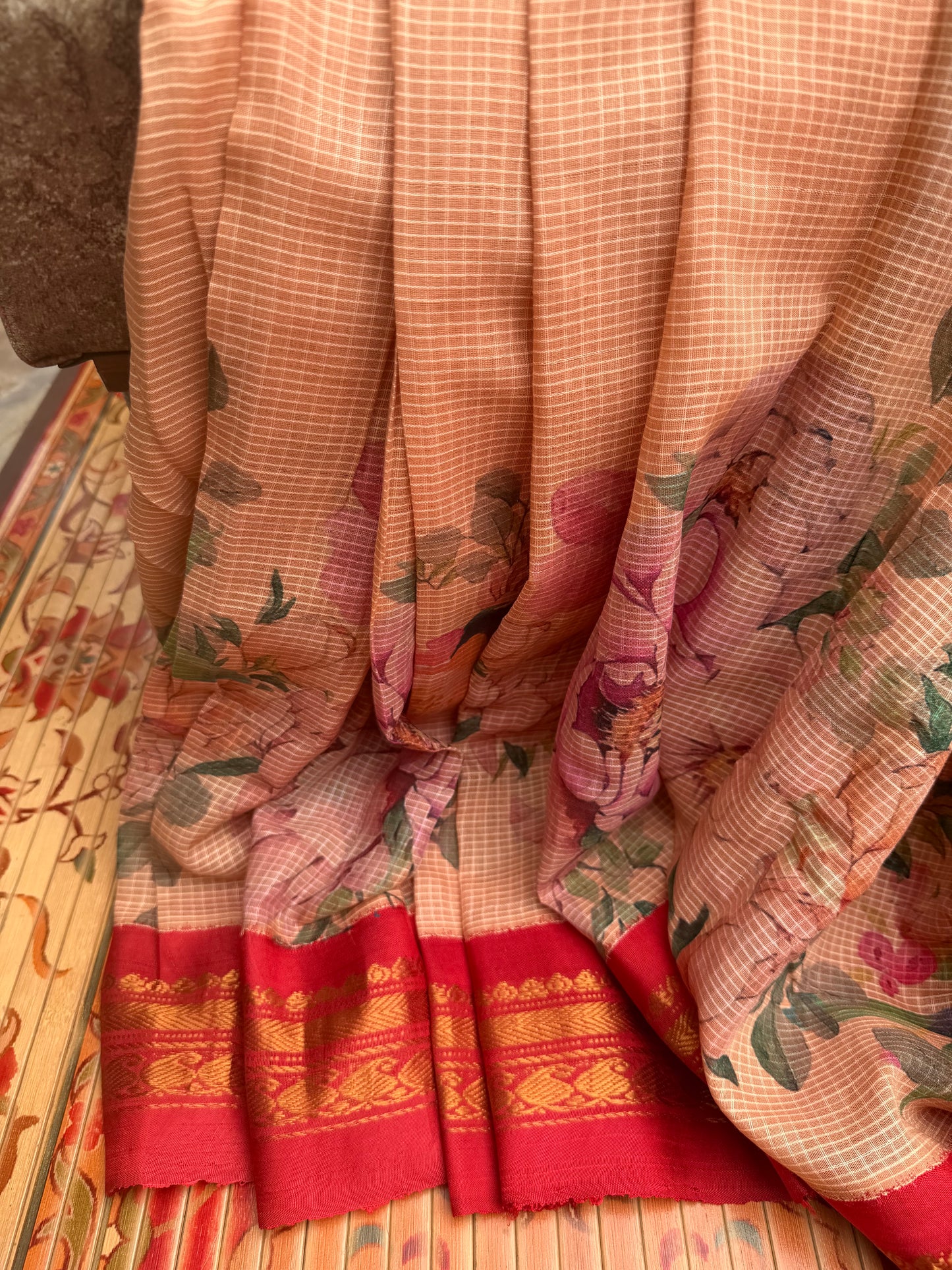 Gadwal cotton with digital print saree