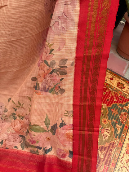 Gadwal cotton with digital print saree