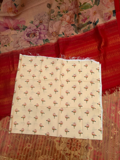 Gadwal cotton with digital print saree